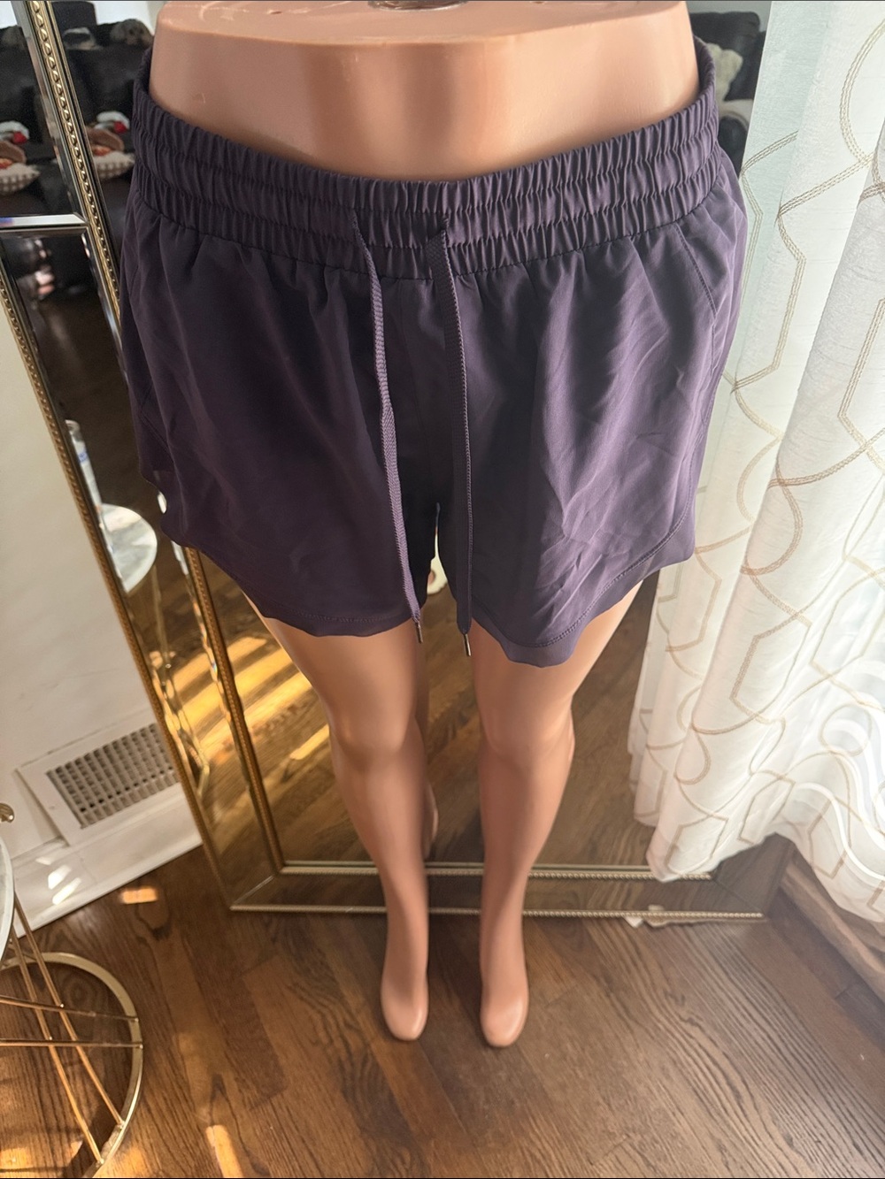 Women's Athletic Drawstring Shorts - Purple